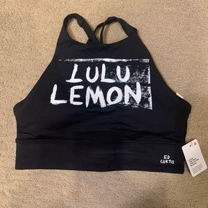 NWT! Lululemon Energy HighNeck Long Line Bra, Special Edition Ed Curtis in Black